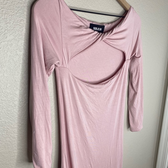 SER.O.YA Irene Cutout Midi Dress Pastel Pink / Medium / Retrofete Sister Brand - Picture 4 of 7